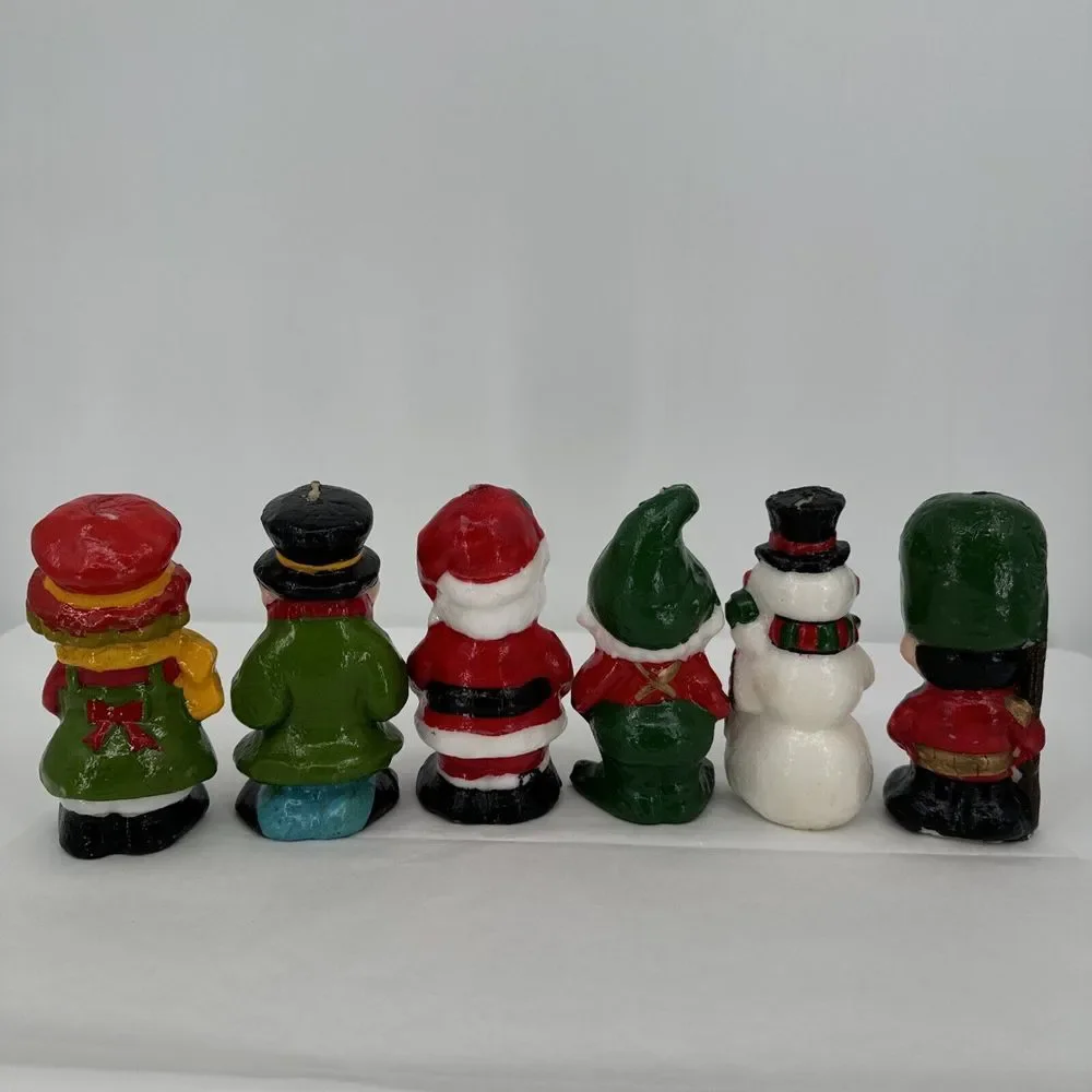 Vintage Interpur Christmas Wax Figural Candles 5